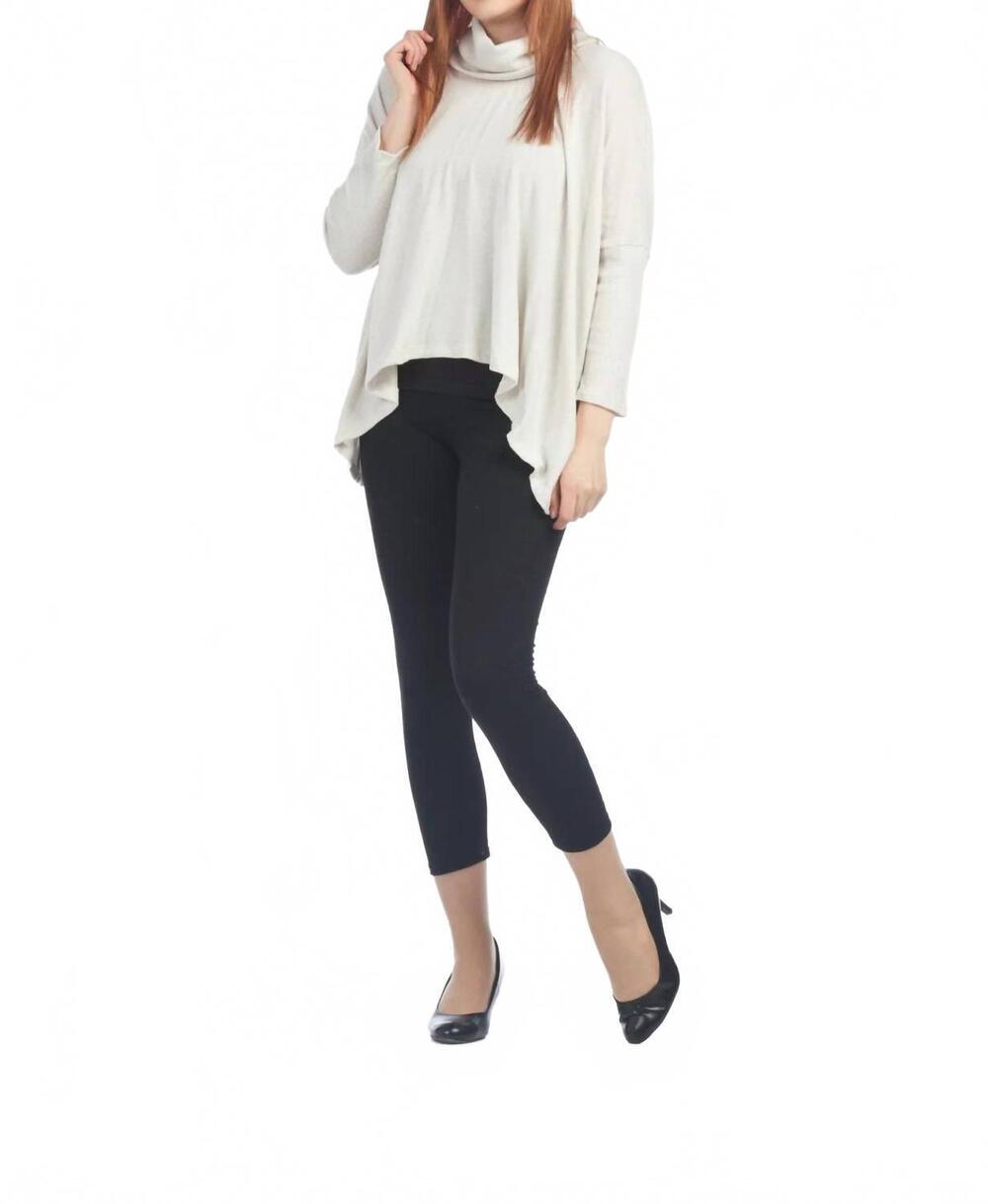 NEW PAPILLON cowl neck brushed jersey top in silver